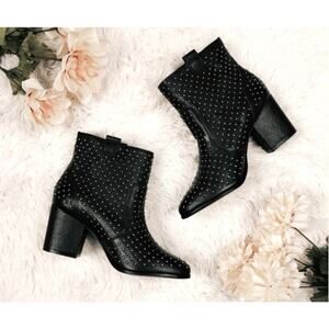 Rebecca Minkoff Sierra Studded Boots Size 7 Black Leather Heeled Bootie Edgy